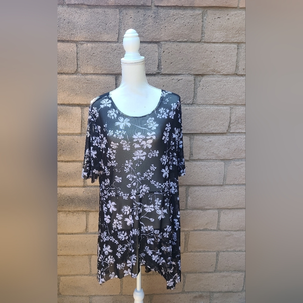 Lane Bryant Sheer Dress Knee Length Asymmetrical Size 18/20